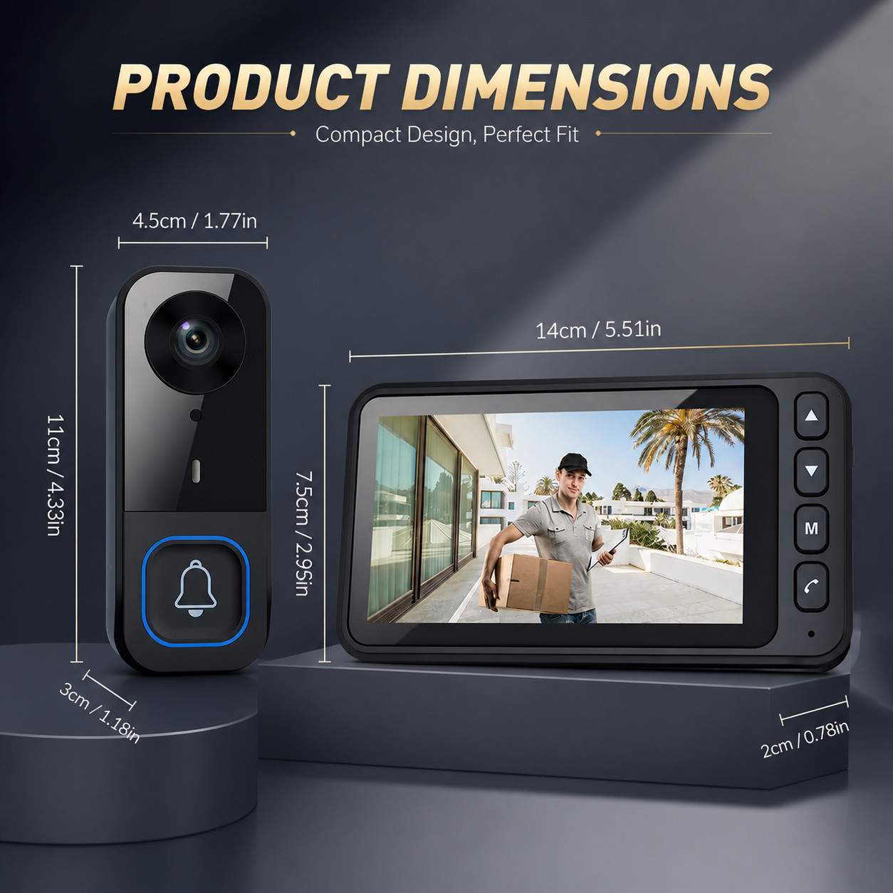 KEPEAK 1pc Smart Doorbell (Black)