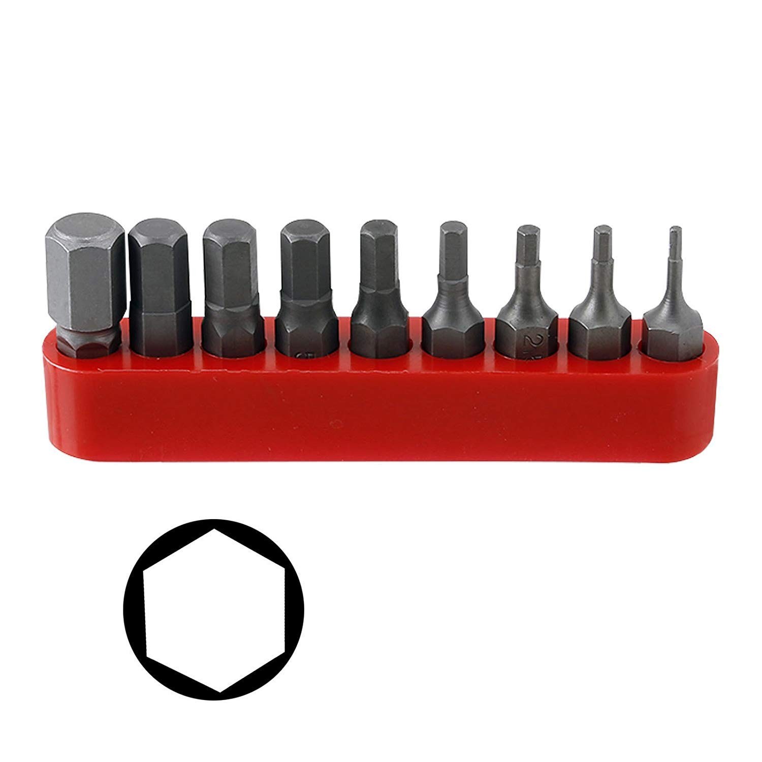 9 Piece Metric Hex Driver Bit Set 1.58mm S2 Steel Allen Key Screwdriver Bits