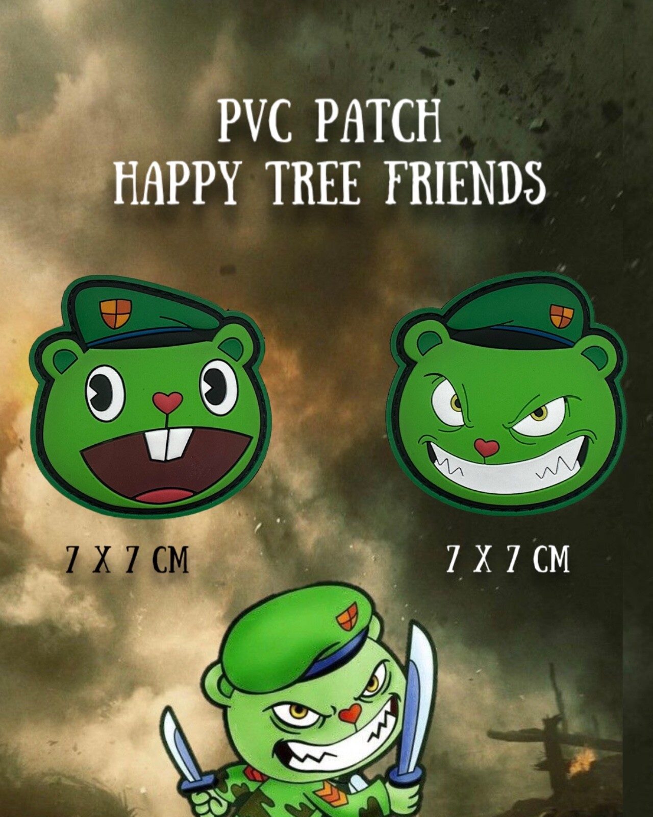 PVC patches Happy tree friends, tactical morale patch, patch set