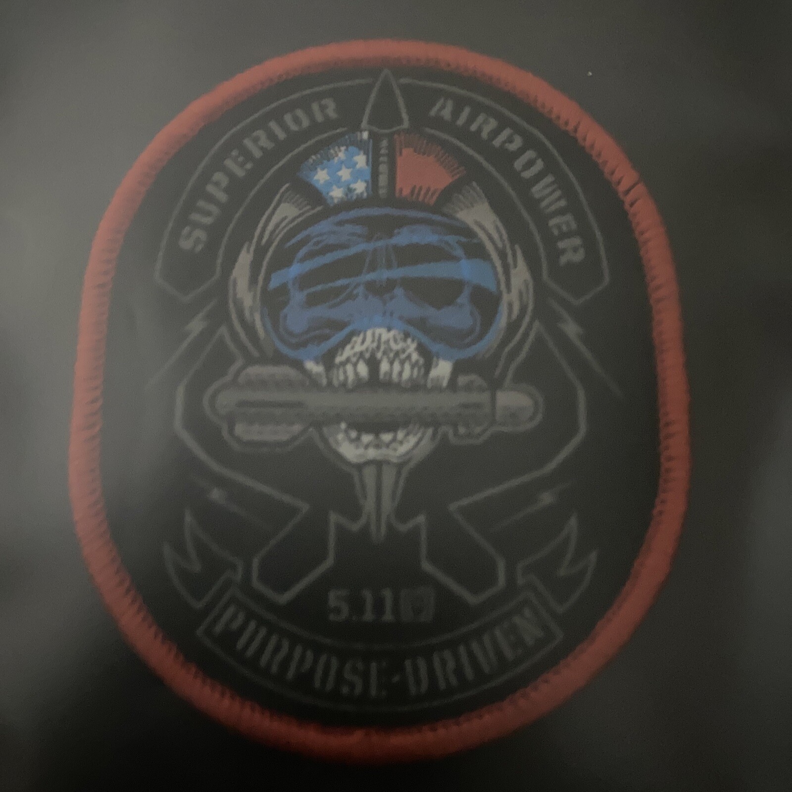 5.11 TACTICAL Patch Skull~SUPERIOR AIRPOWER~Fighter Pilot Missile~PURPOSE DRIVEN