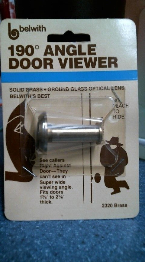 belwith 2320 Brass 190° Angle Door Viewer, FREE SHIPPING