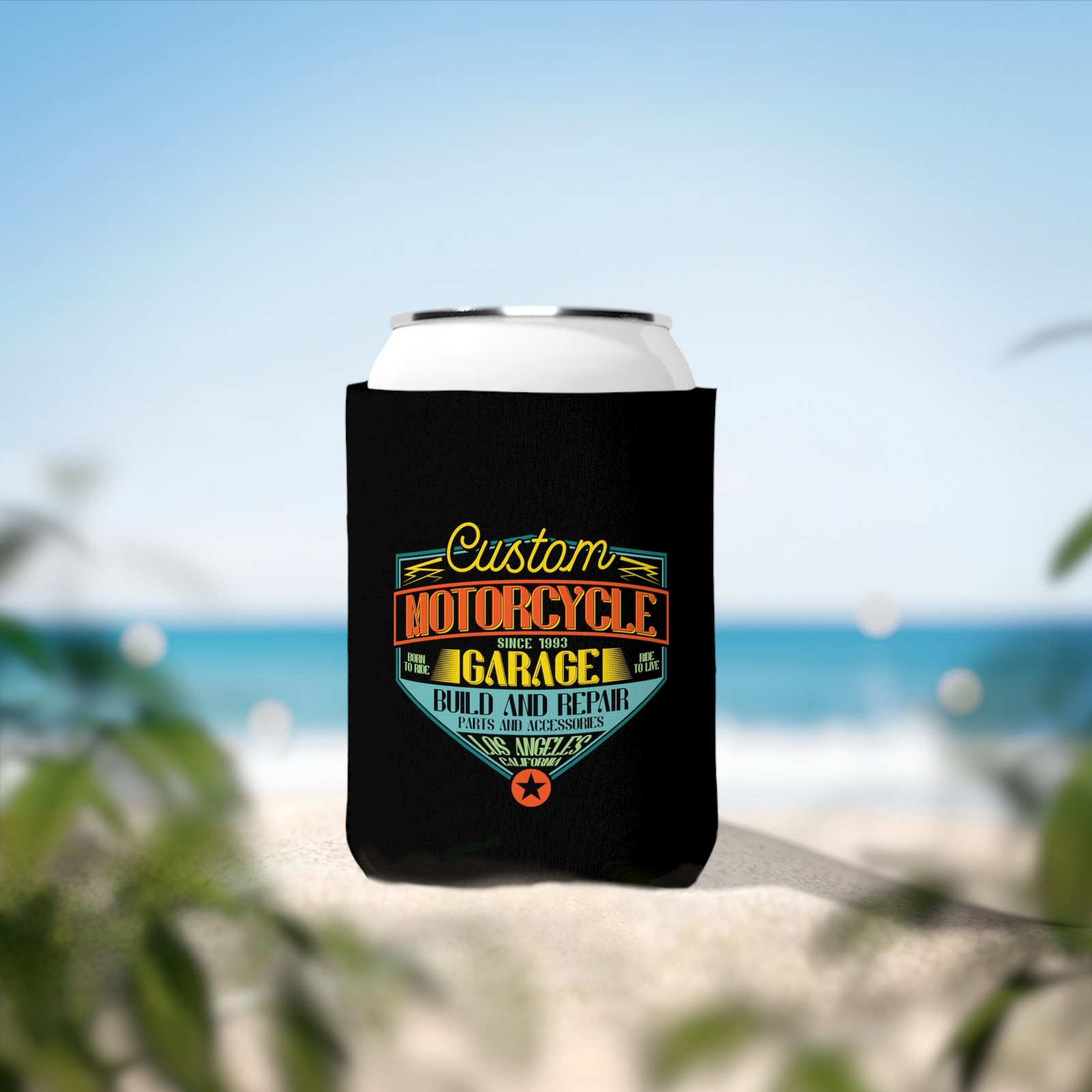 Custom Motorcycle Garage - Can Cooler Sleeve