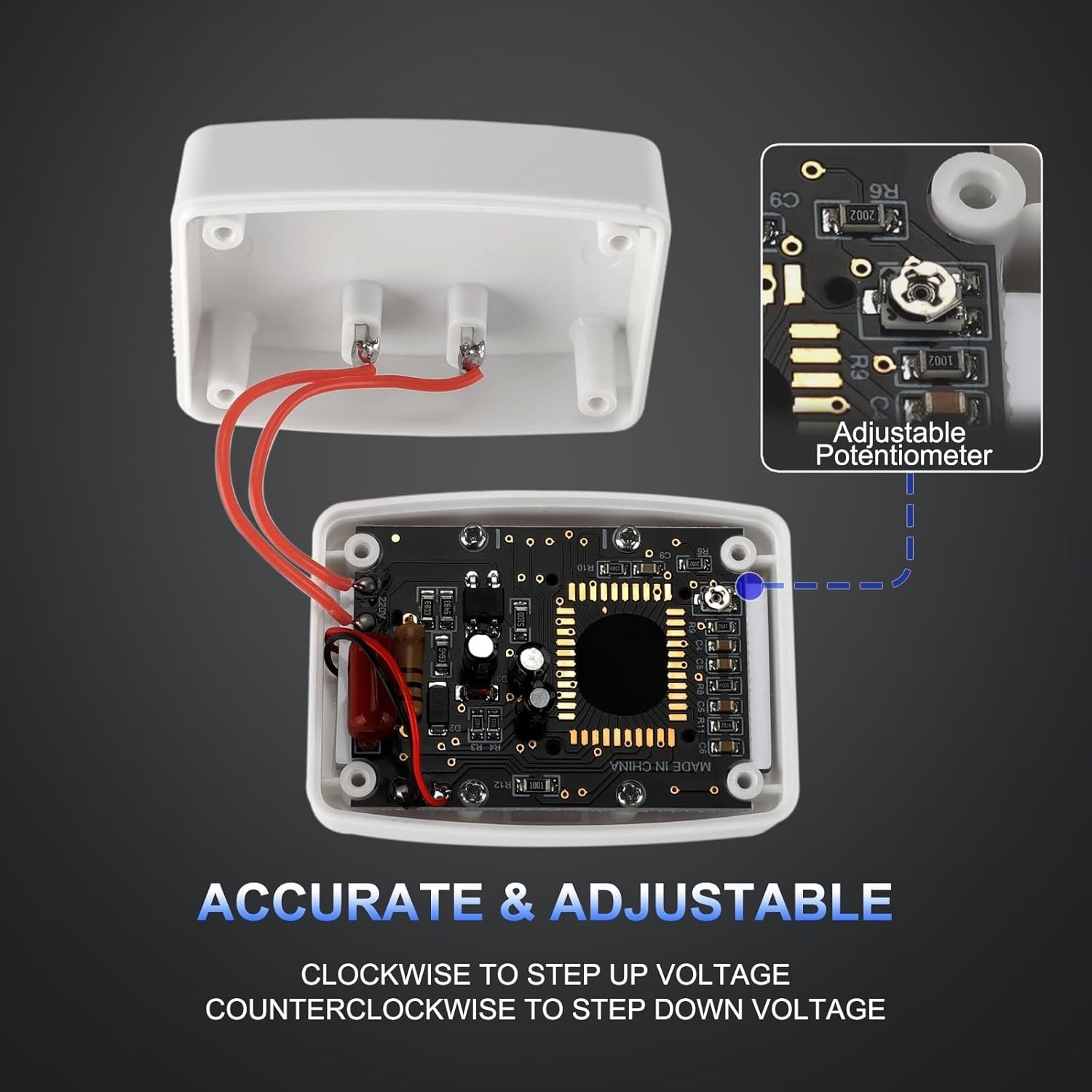 Professional Digital Voltage Meter for AC 80-300V with Potentiometer Adjustment