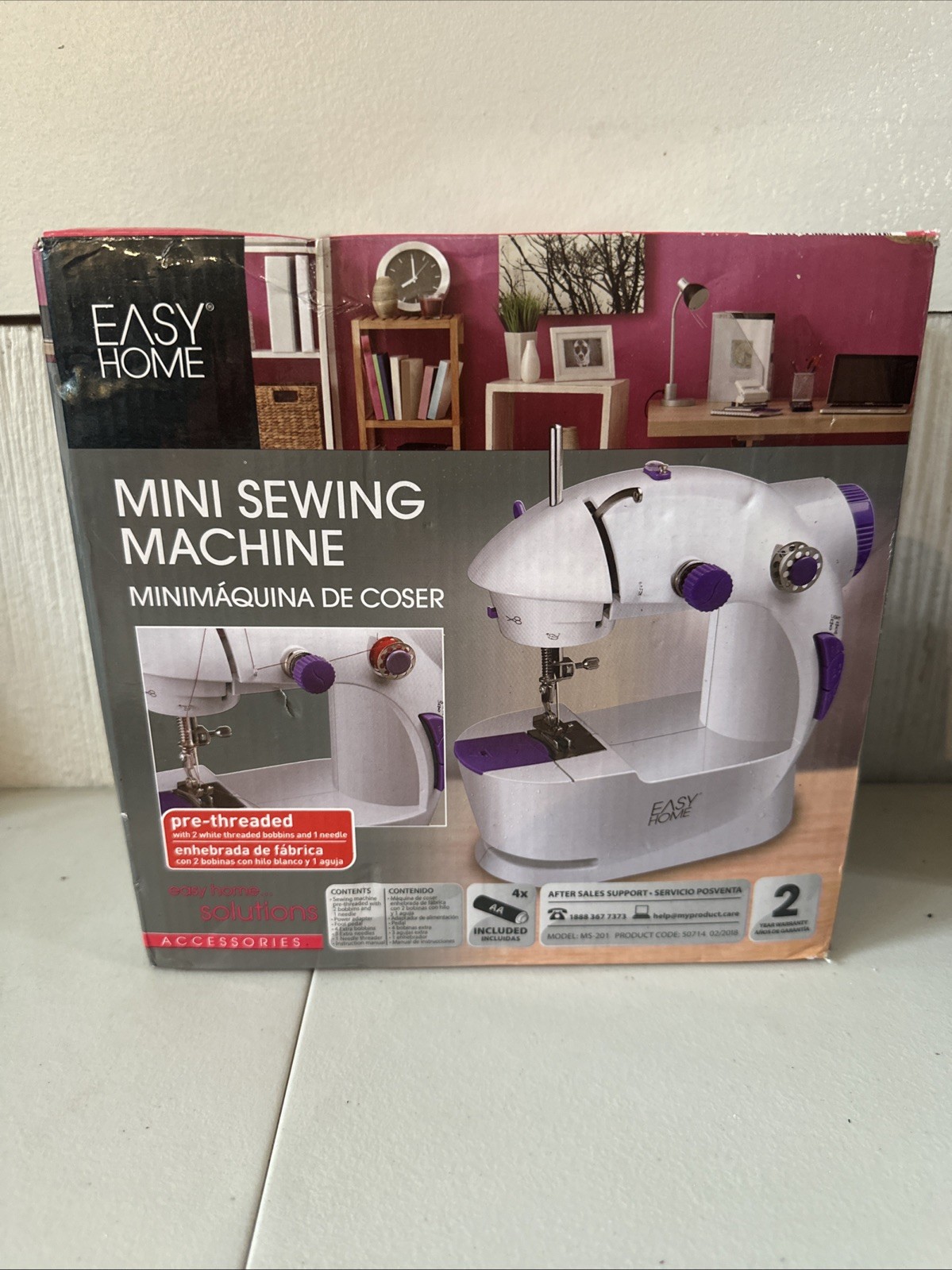 Easy Home Mini Sewing Machine with Foot Pedal and AC Adapter •