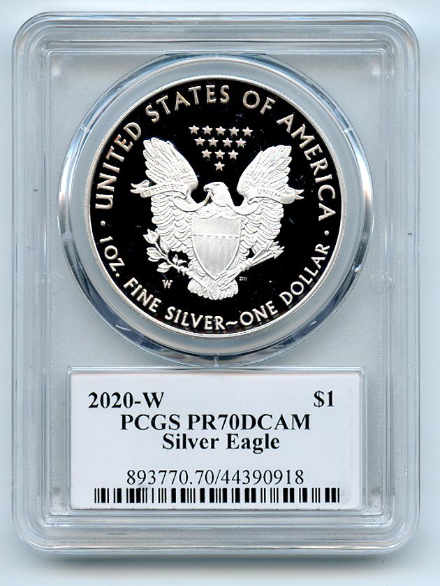 2020 W $1 Proof American Silver Eagle PCGS PR70DCAM Leonard Buckley