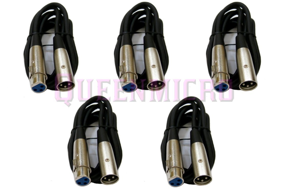 5x 3FT XLR 3Pin Male Female Mic Microphone Audio Shielded Cord Balanced Cable