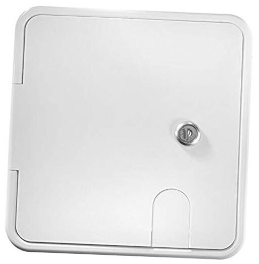 B152, Locking Electrical Cable Hatch, Polar White 8.5 inch x 8 inch x 1.5 inch