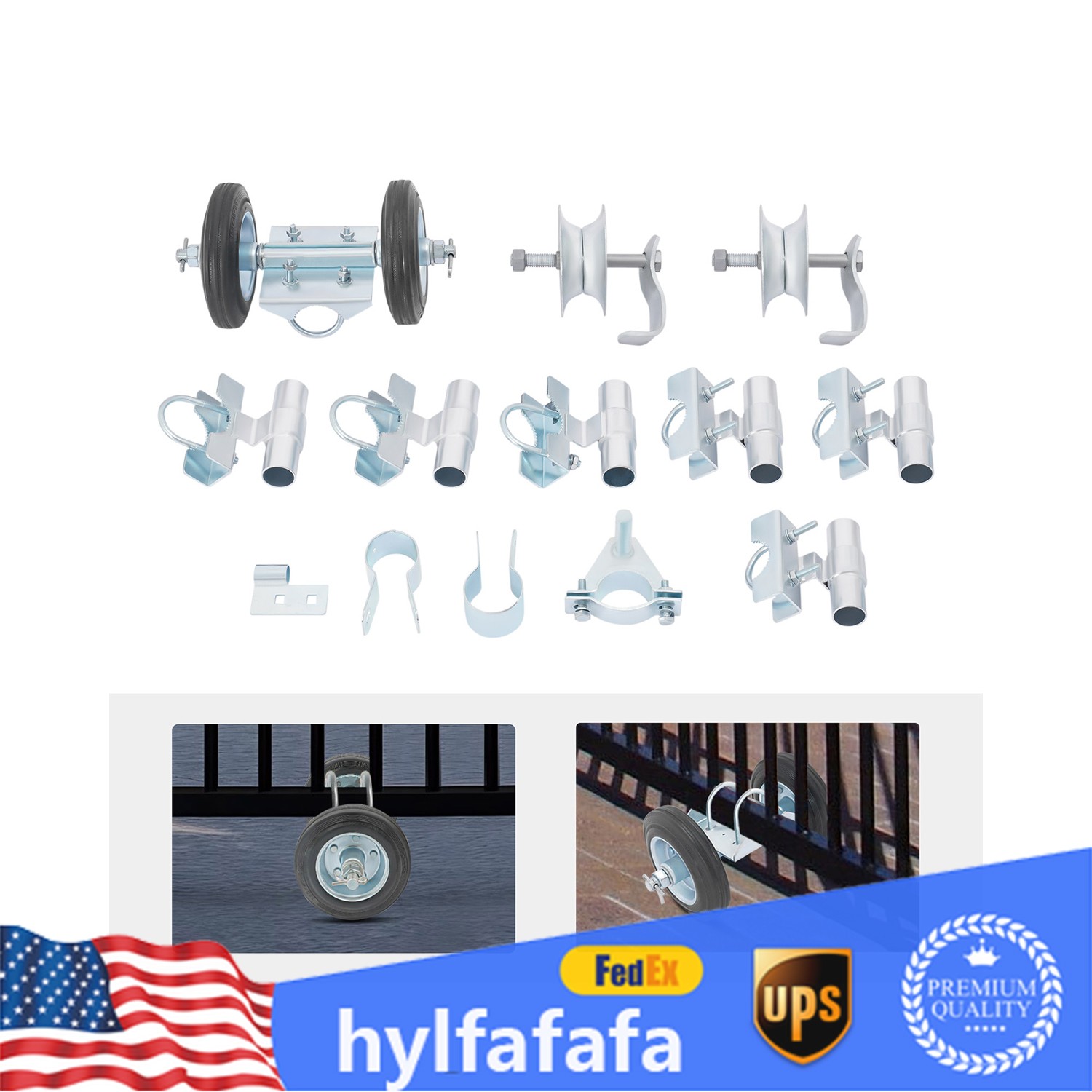 Rolling Gate Hardware Kit, Heavy Duty Sliding Gate Rollers Wheels Kit