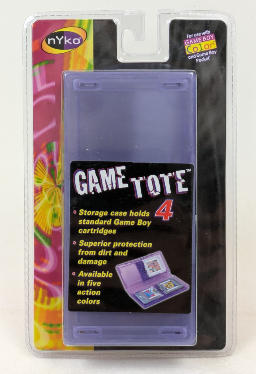 Vintage Nyko Game Tote Game Boy Color Pocket 4 Cartridge Case Purple / Blue NOS