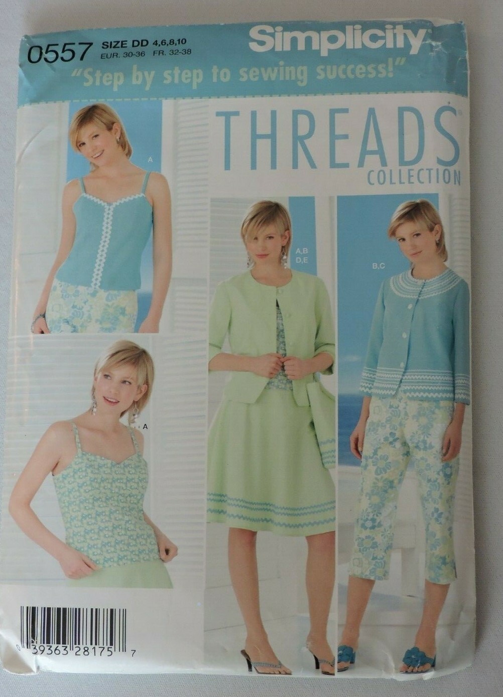 Simplicity Sewing Pattern 0557 Threads Collection Top Jacket Skirt Capris Pants