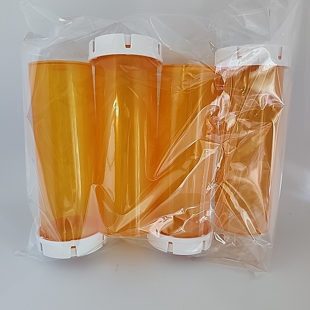 CVS Lot Of 4 Empty Medicine RX Lids Pill Bottles 6 Inch Tall 2 Inches Wide 2402