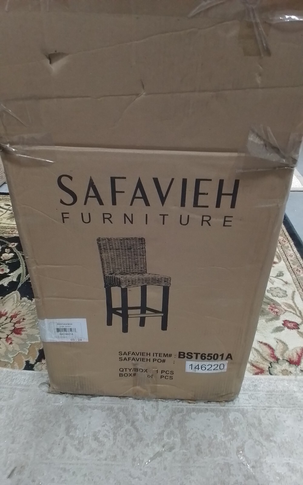 Safavieh TOBIE RATTAN COUNTER STOOL, Reduced Price 2172756654 BST6501A