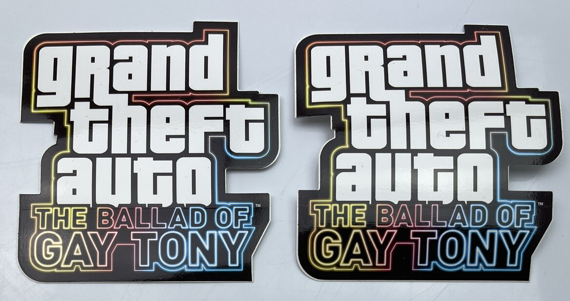 Grand Theft Auto IV The Ballad Of Gay Tony Preorder Sticker GTA Promo Lot of 2