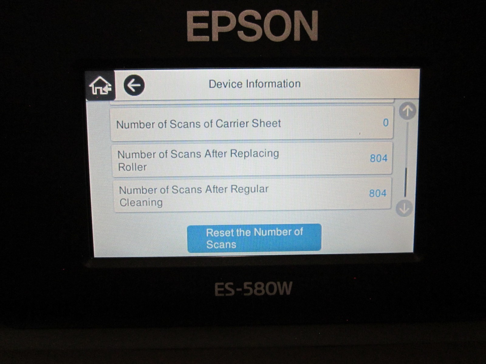 Epson WorkForce ES-580W Wireless Duplex Touchscreen Document Scanner J382C