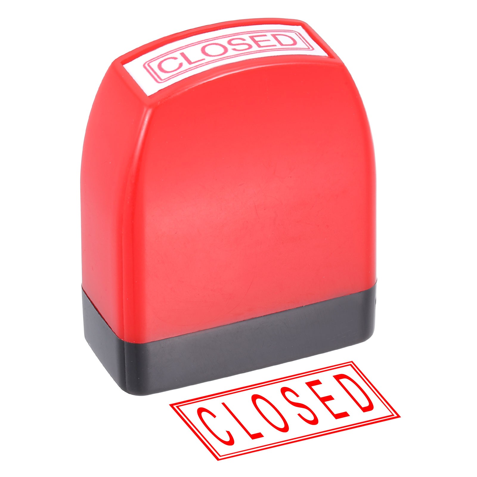 CLOSED Notice Stamp Self Inking, Red Black