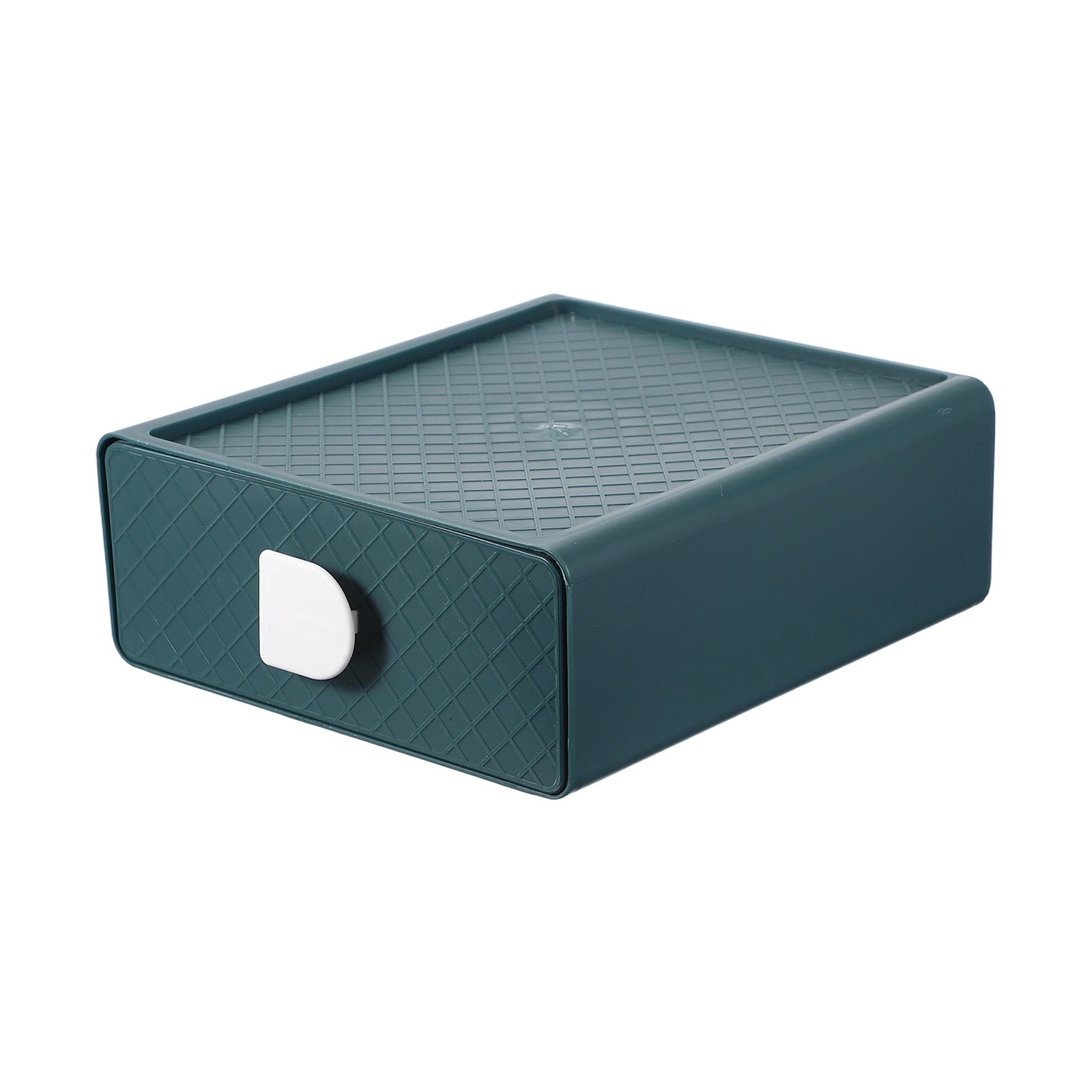 Stackable Storage Drawers for Desktop for Bathroom, Blue Single Layer