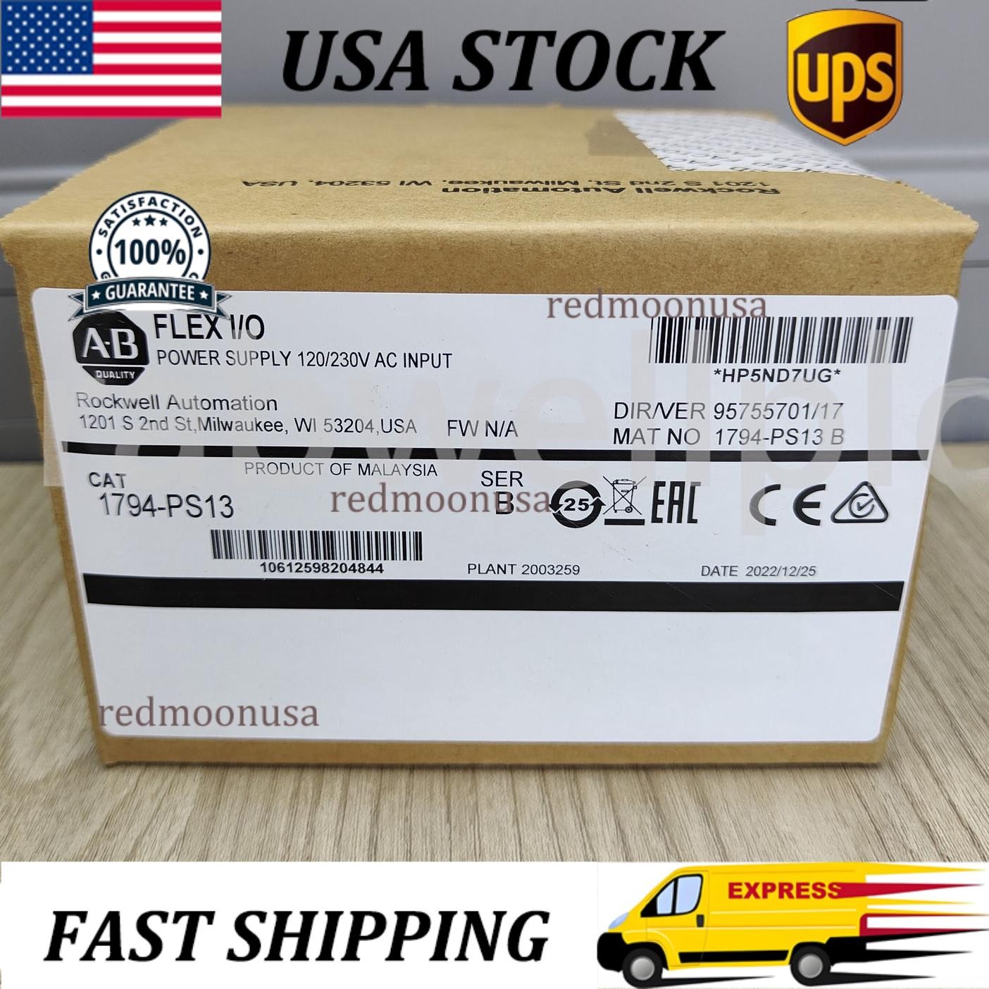 Newest Allen-Bradley 1794-PS13 Power Supply Module Ser B In Box In Stock