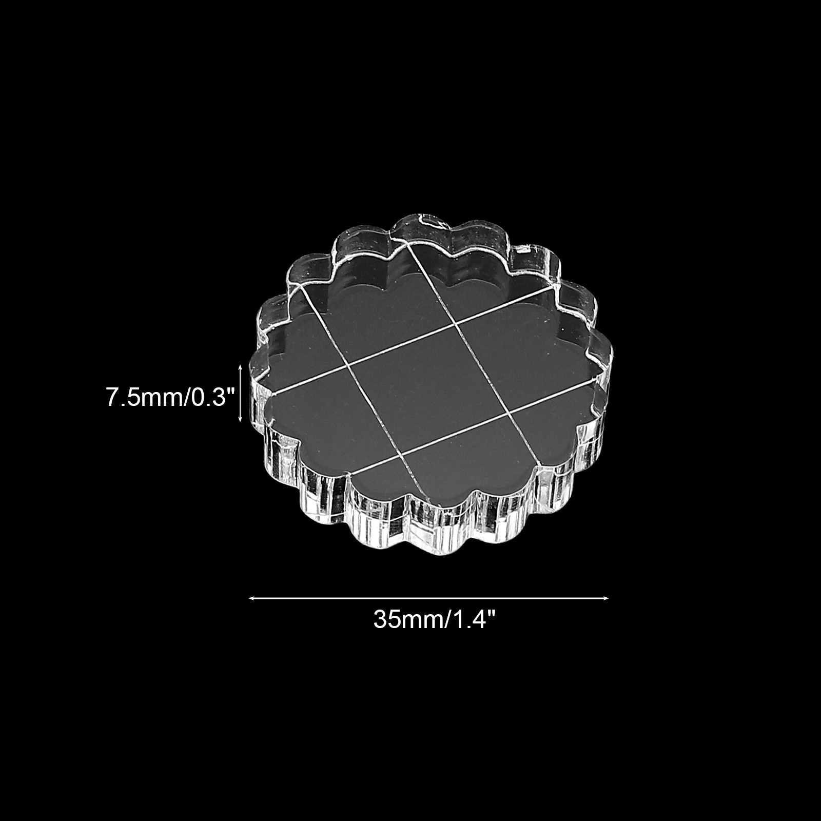 1.4" Acrylic Stamp Block, 6Pcs Stamping Block with Grid Lines Round