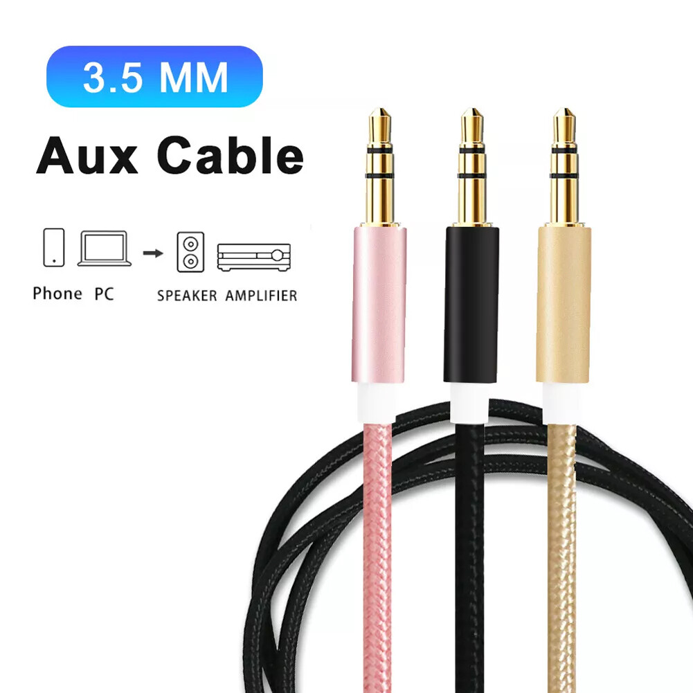 Auxiliary AUX 3.5mm Male to Male Stereo PC Car Phone Audio Cable Cord Plug 1M