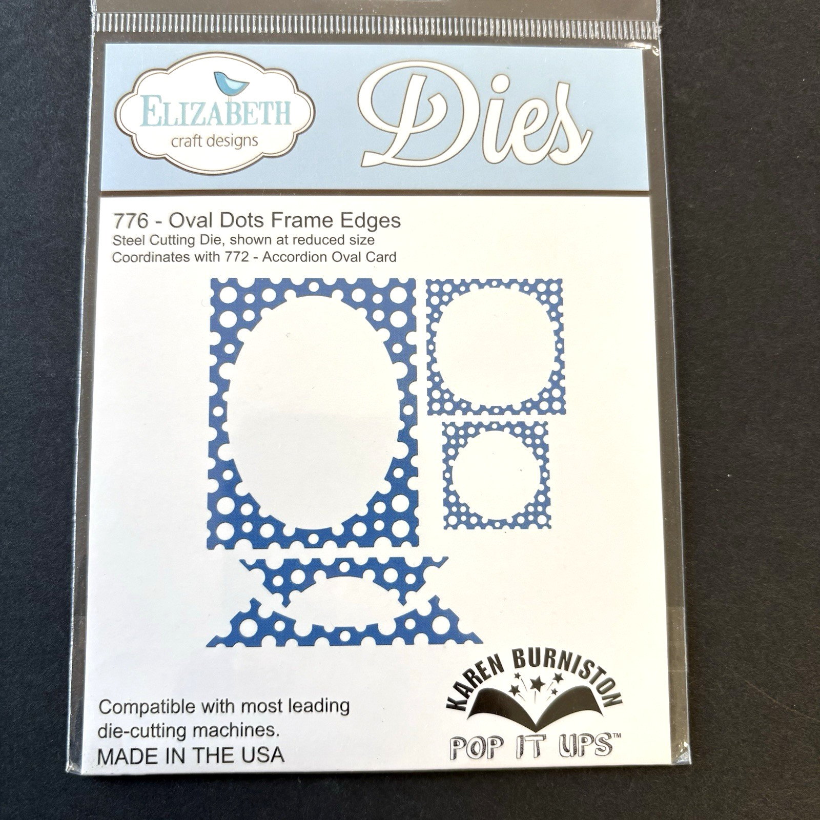 Elizabeth Oval Dots Frame Edges Set of 2 Dies Make Your Own Frame New 776