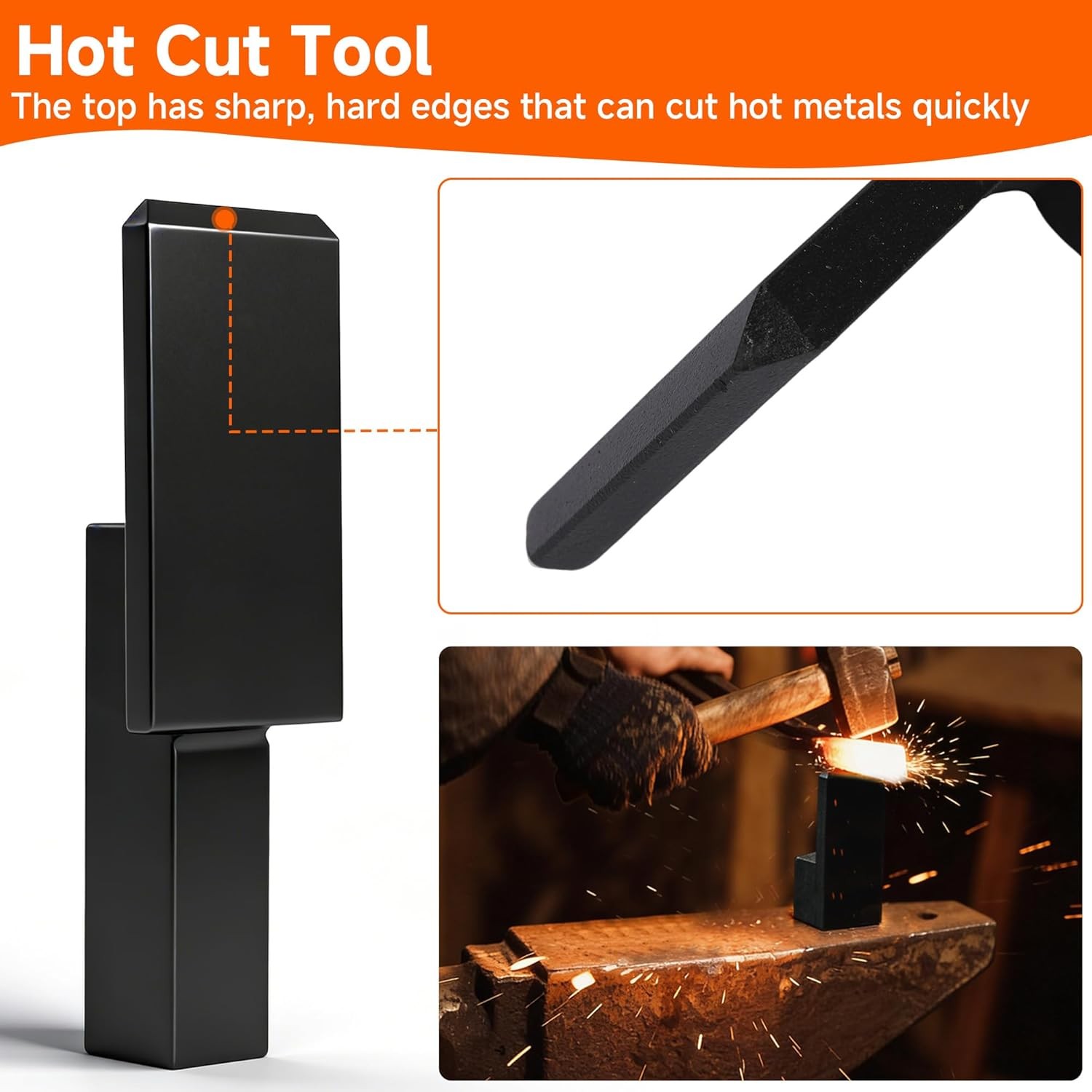 5 Piece 1" Blacksmith Anvil Hardy Hole Tools Set Blacksmithing Forging Kit