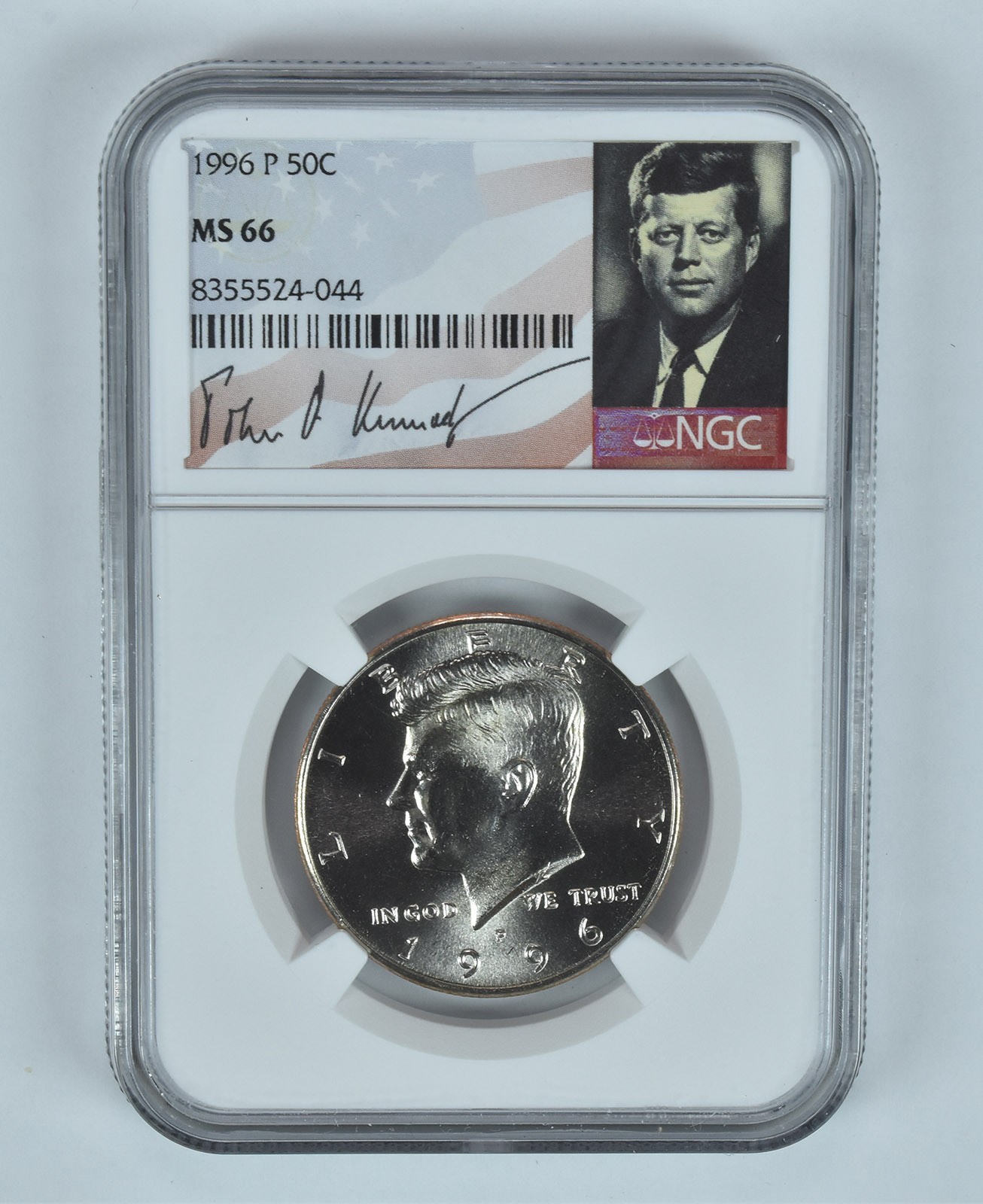 1996-P Kennedy Half Dollar MS66 NGC Signature Label