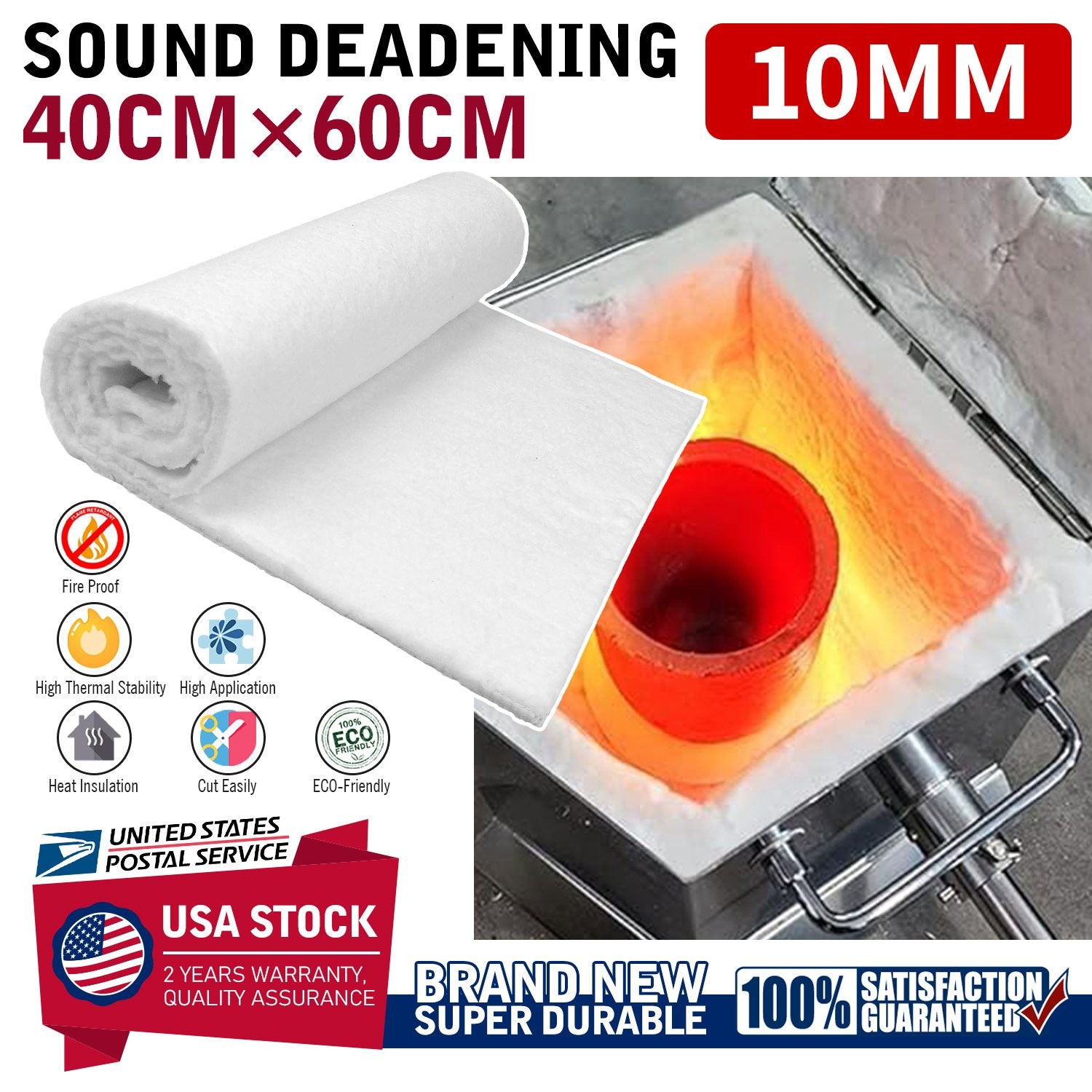 40cm×60cm Ceramic Fiber Fireproof Insulation Blanket For Multiple Uses New