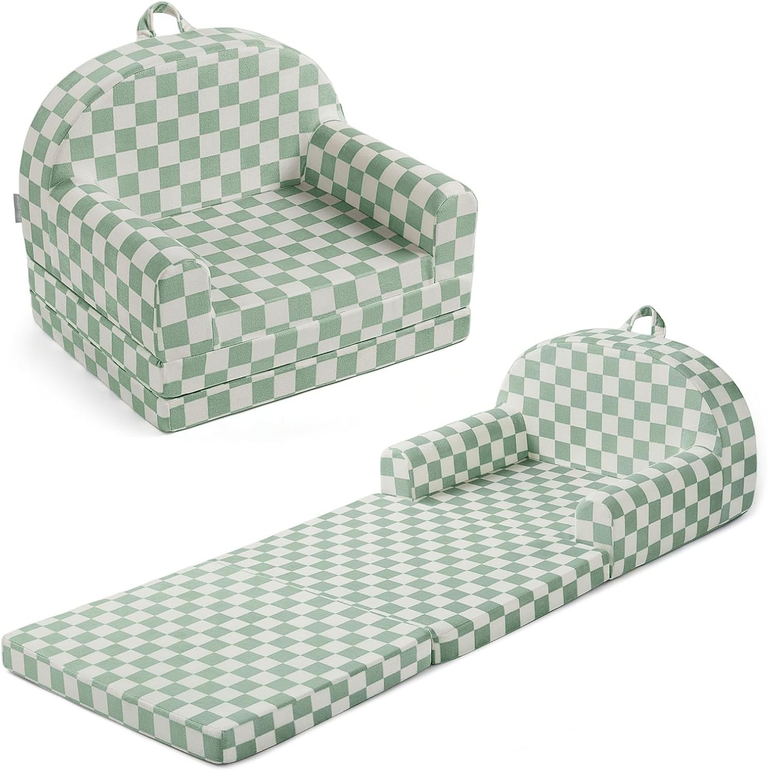 Foldable Toddler Couch 2-in-1 Comfy Toddler Chair & Lounger Reading Playroom