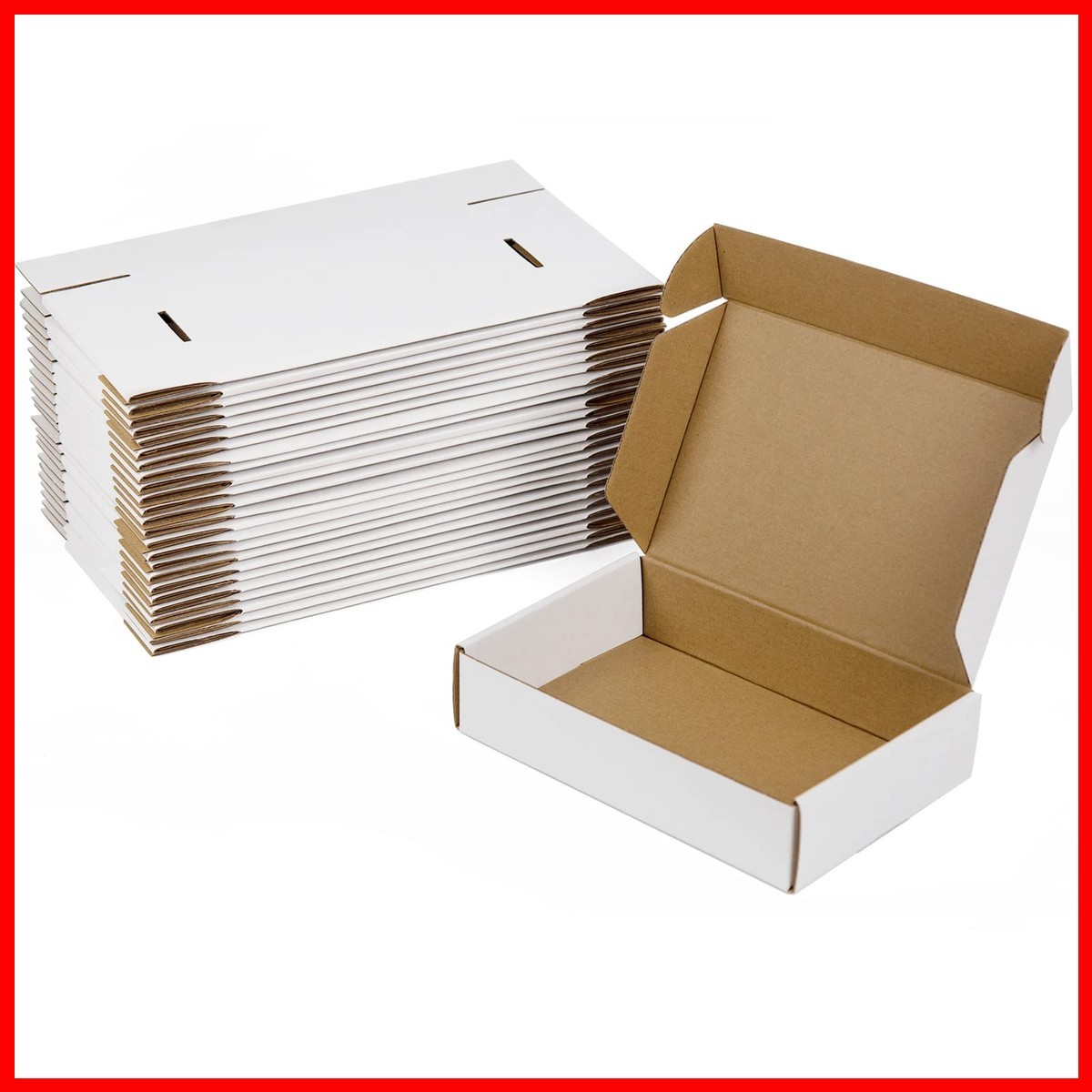 Sodissa 9X6X2 Inches Boxes Pack Of 25 White Corrugated Cardboard Boxes For