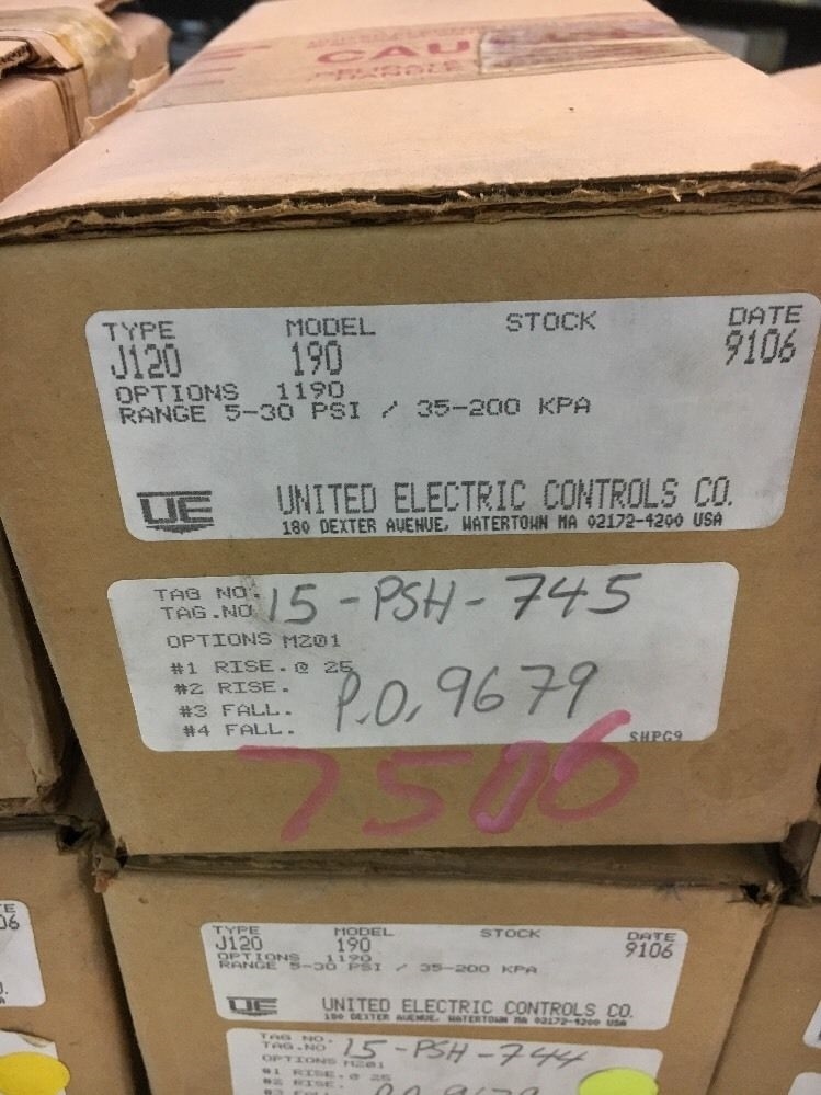 UE United Electronics J120-190 Pressure Switch 5-30 psi