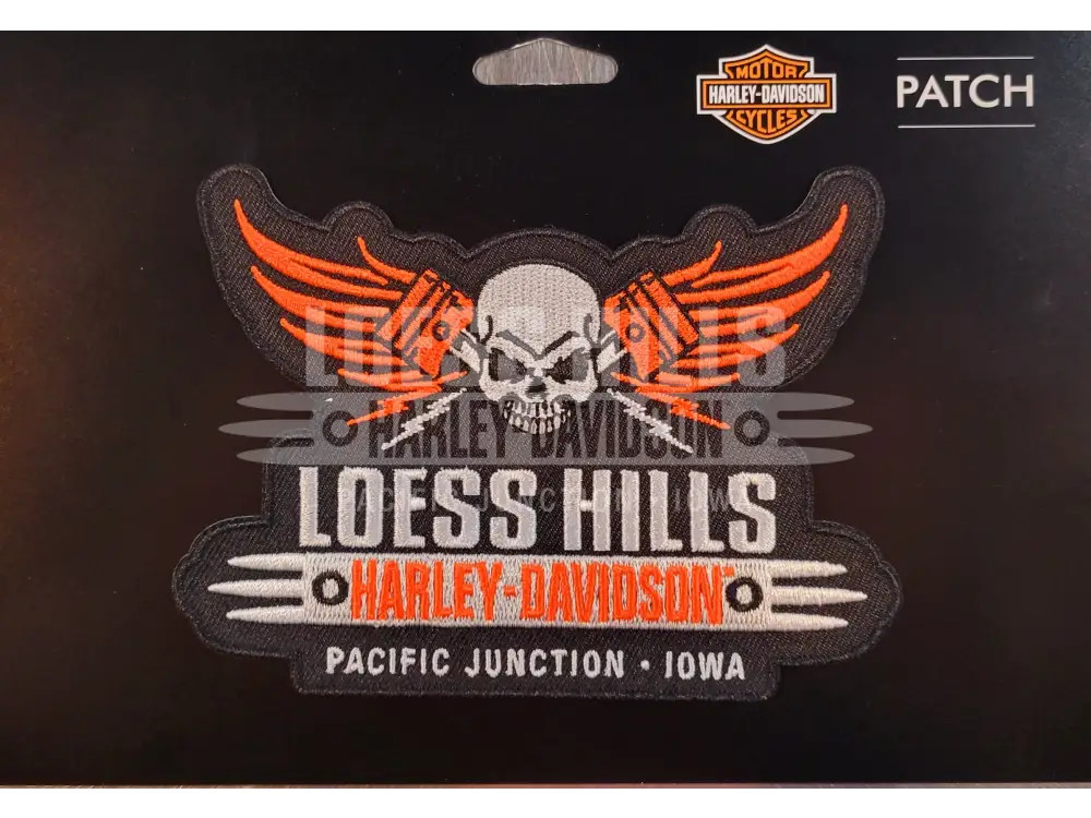 Loess Hills Harley-Davidson Skull Piston Patch - LHHD LOGO-SKL