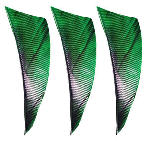 Muddy Buck 2" RW Shield Cut Feathers - 50 Pack - Camo Green