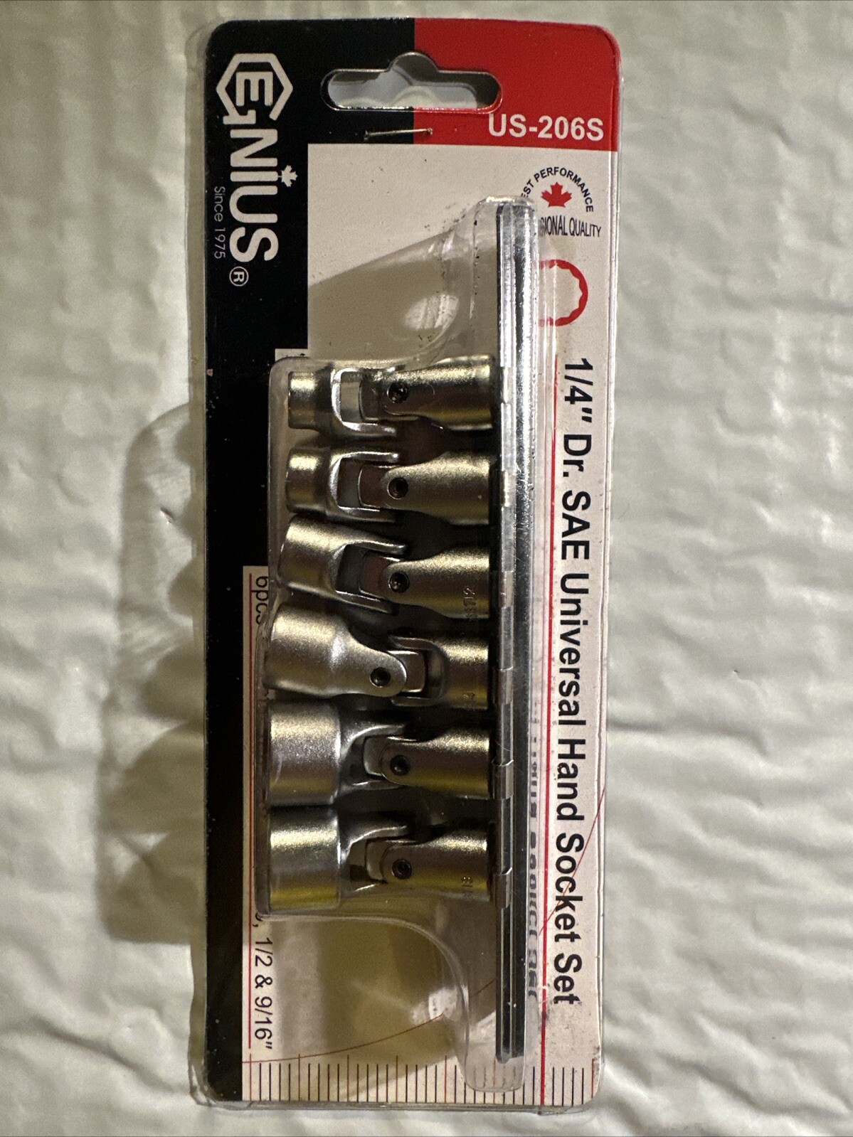 Genius Tools 6 Piece 1/4"Drive SAE Universal Hand Socket Set (12-Point) US-206S