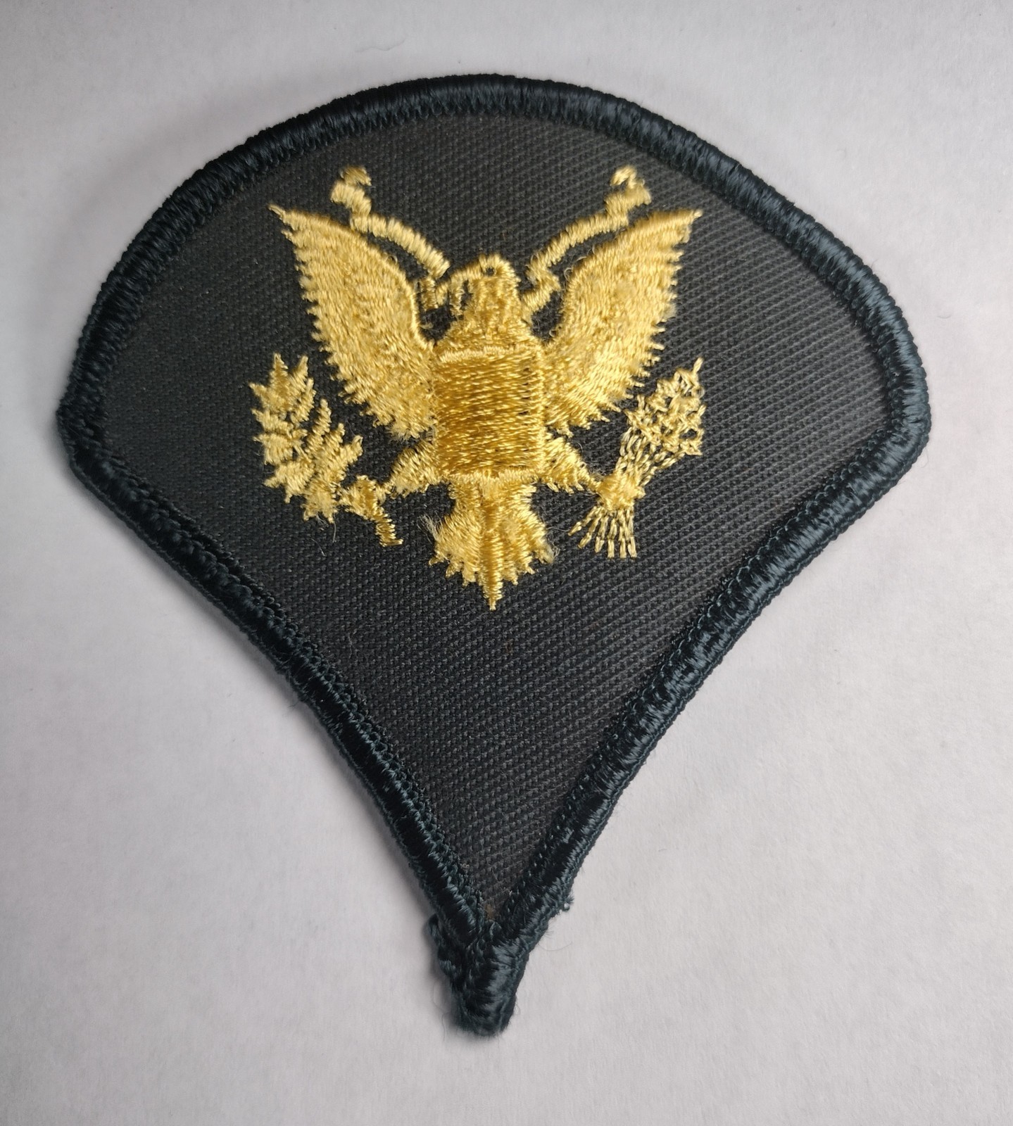 US Army Specialist Patch Gold Eagle Black Background Military Embroidered