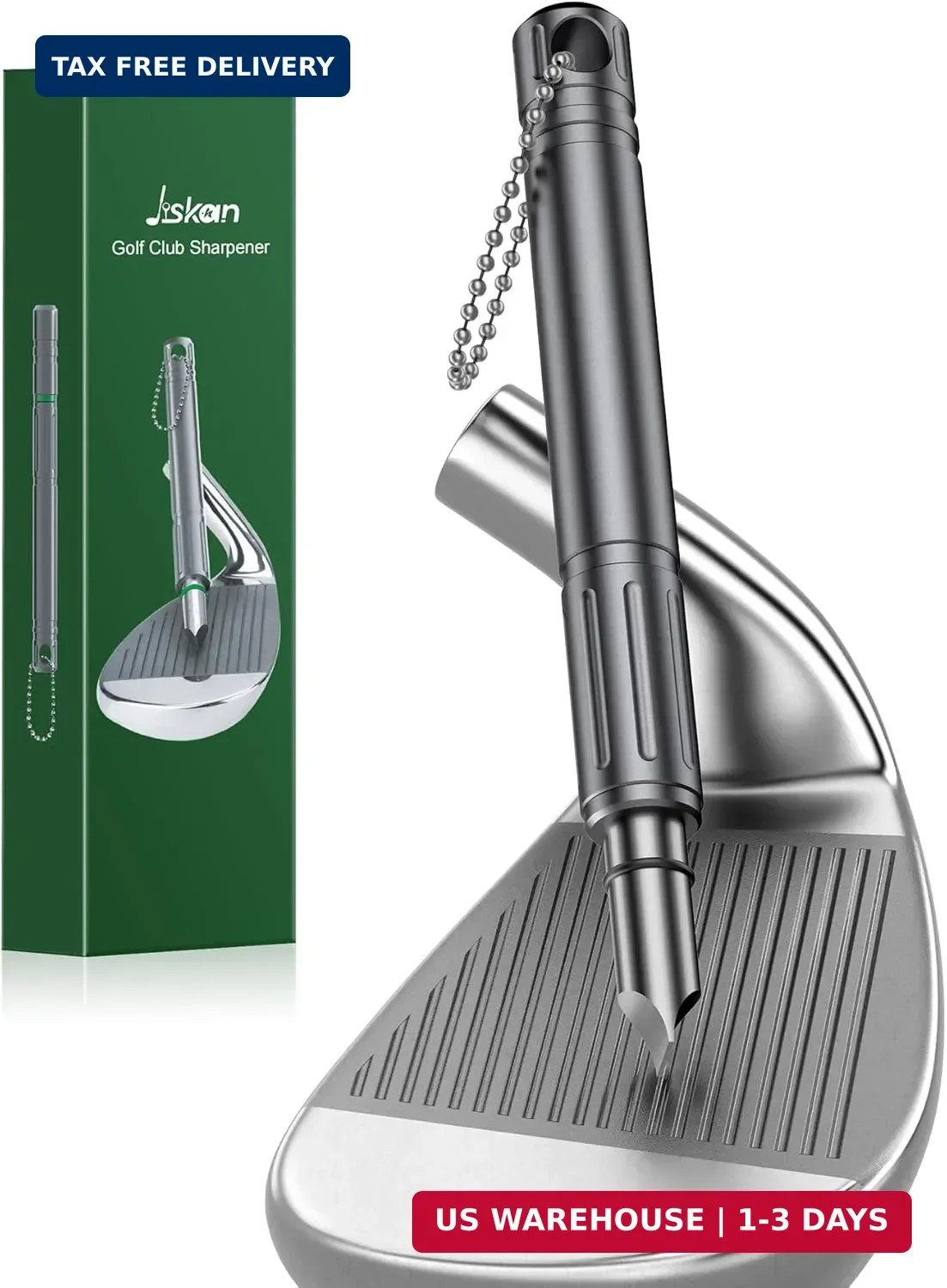 Jiskan Pro Golf Club Grooves Sharpener Cleaner Tool for Wedges&Irons, Essential