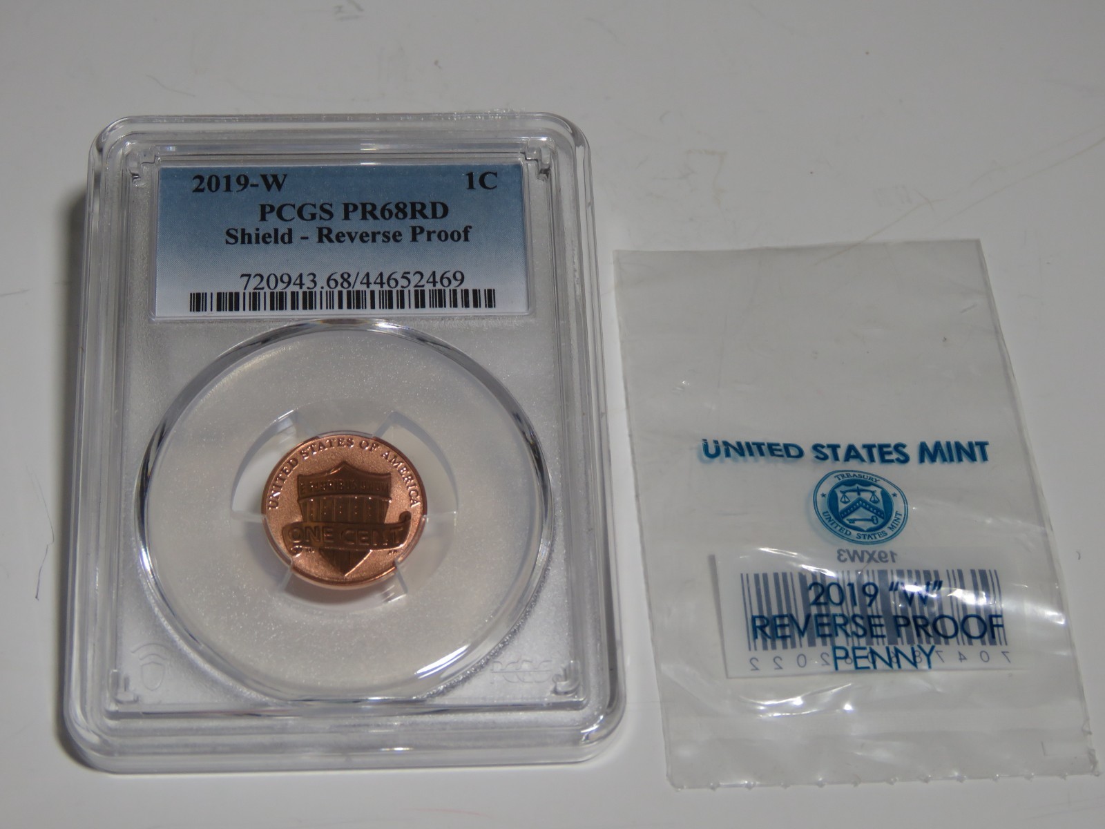 2019 West Point Shield PCGS PR68RD Reverse Proof Penny