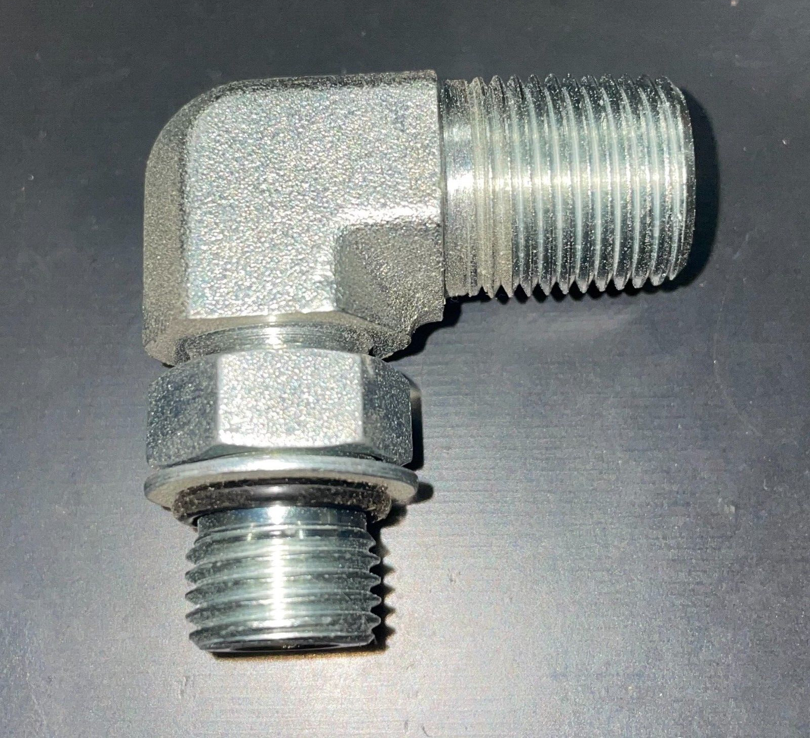 6806-06-06 3/8" MALE O-RING BOSS X 3/8" MALE NPT 90 DEGREE HYDRAULIC FITTING