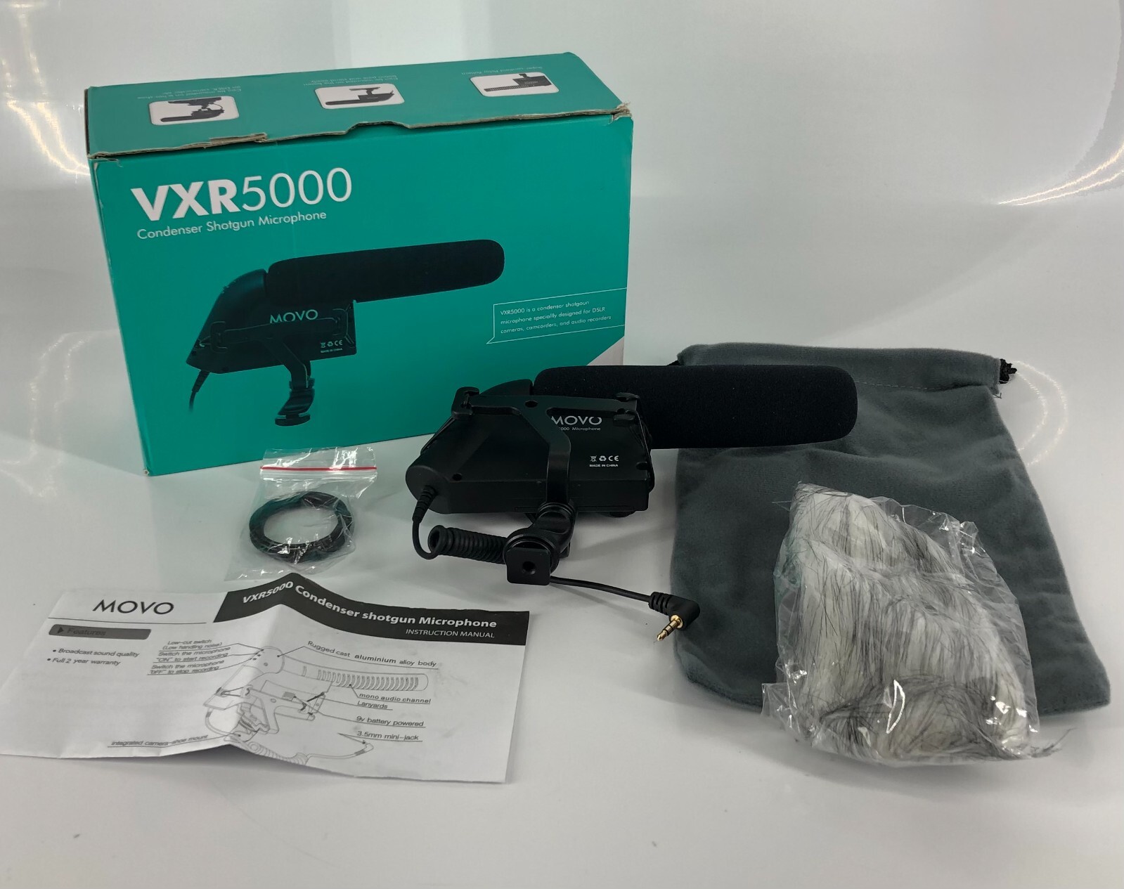 Movo VXR5000 HD Condenser Prosumer Video Microphone for DSLR Camera (Aluminum)