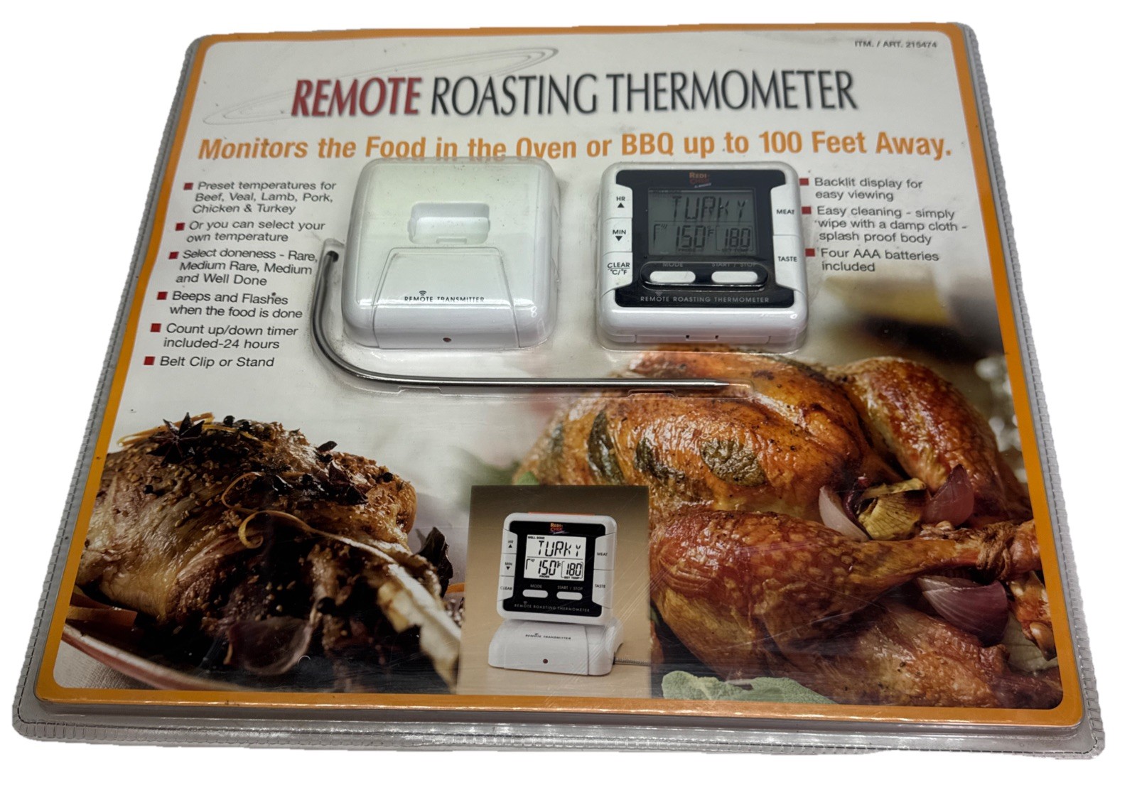 Maverick Remote Roasting Thermometer  Monitors Food Oven/BBQ Up To 100 Feet Away