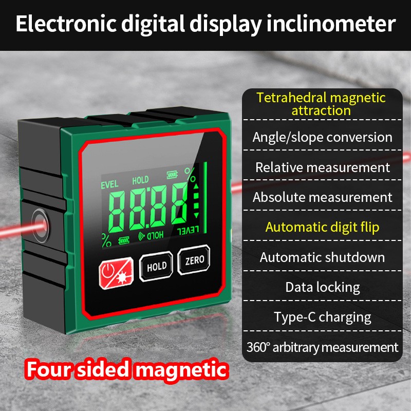 For Workshop Use Digital Angle Finder 4 Side Strong Magnetic Tool Professional