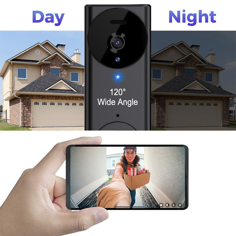 Smart Wireless WiFi Doorbell Intercom Video Camera Door Ring Bell Chime Security
