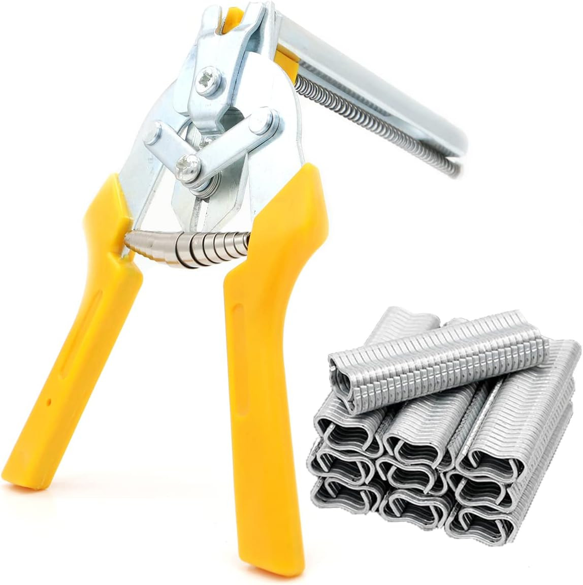 Wire Cage Hog Ring Pliers M Type Clip Fastener Tool Non Slip Handle 2400 Rings