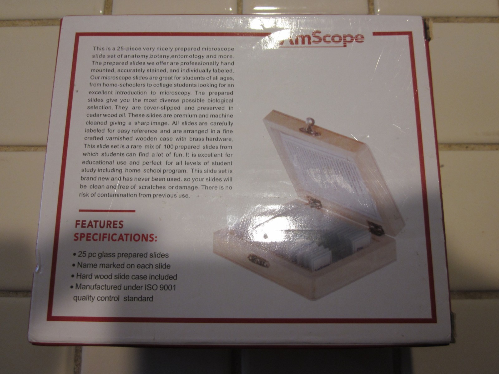 AmScope 25 Prepared Biology Microscope Slides Etymology Hematology - New