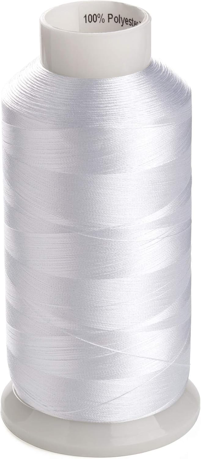 Bobbin Thread Set 60WT Polyester – 2 Spools (White & Black) for Seamless Sewing