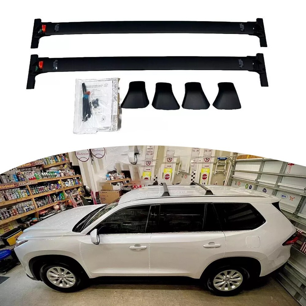 Fits for Grand Highlander 2024+ Black Crossbar Roof Rail Rack Cross Bar Luggage