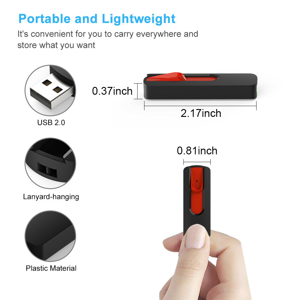 Kootion USB 2.0 16GB 10PCS Retractable Style Flash Drive Memory Stick Multicolor