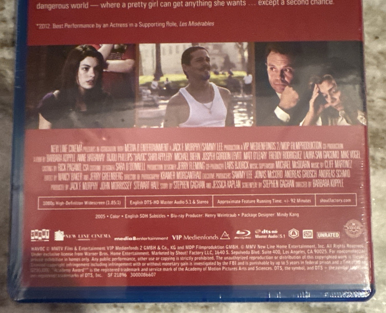 Havoc Blu-ray NEW Sealed Shout Select Anne Hathaway OOP