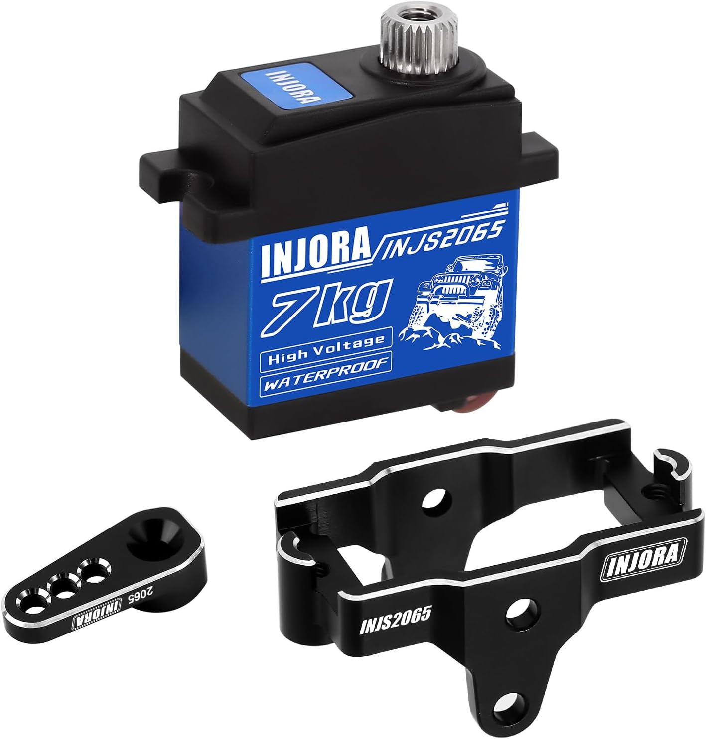 7KG Servo INJS2065 with Mount and Servo Horn for TRX4M TRX4MT 1/18 RC Crawler Up