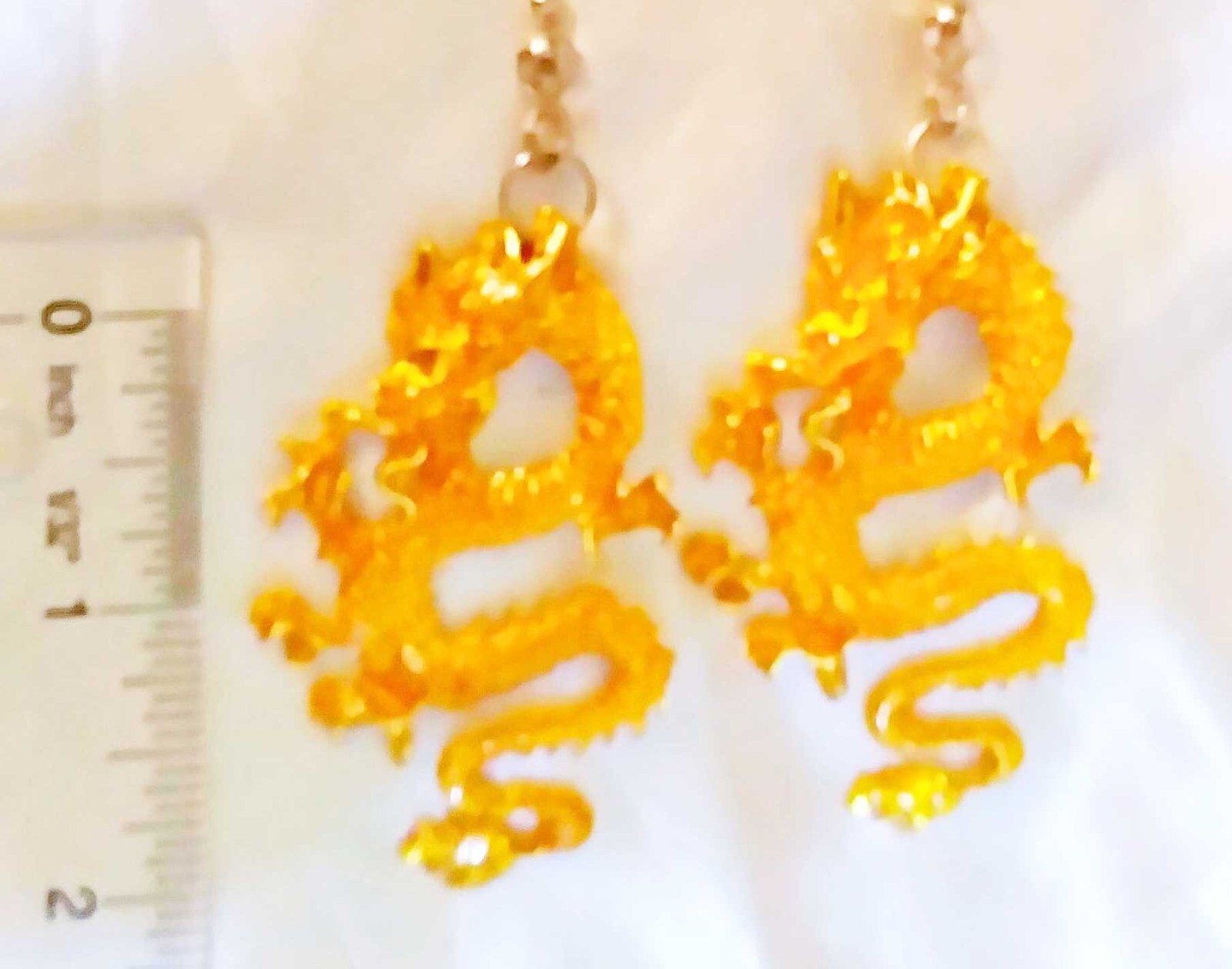 Set of Two ~ Neat!  YELLOW Dragon ~ Ceiling Fan Pulls
