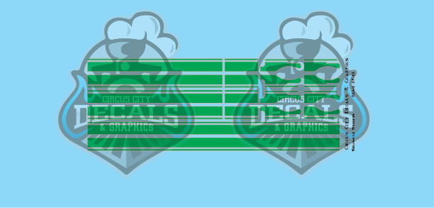 Seminole Stripe Green/Silver Outline 1:87 Scale